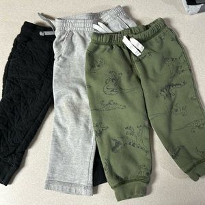 3 pairs toddler boy joggers/sweats. 24m & 2T